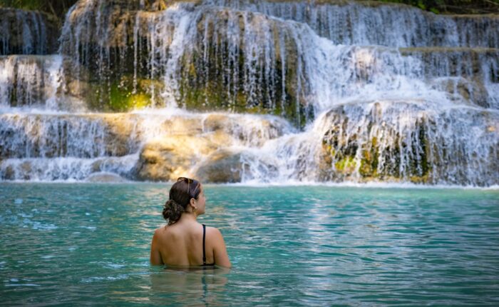 Trekking to Kuangsi Waterfall