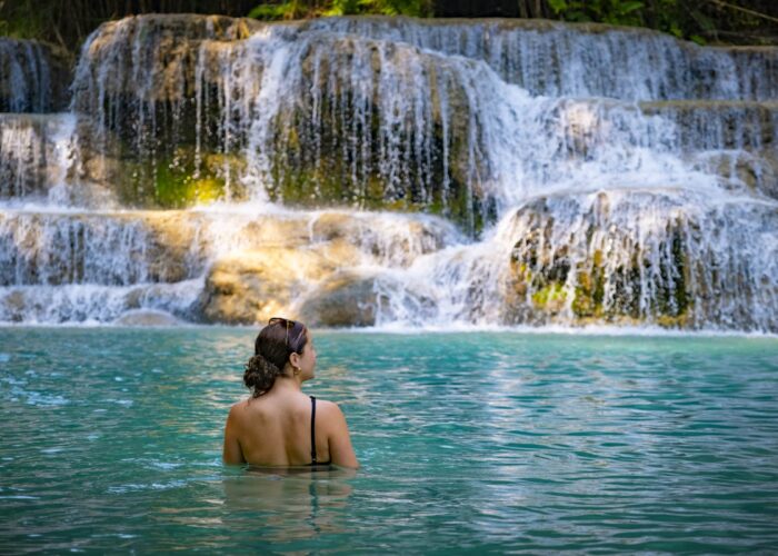 Trekking to Kuangsi Waterfall